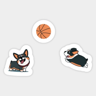 Corgis basketball Sticker